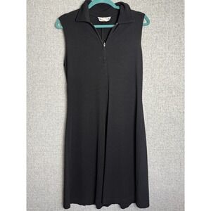 Vintage 90s Ronni Nicole Mesh Drapey Whimsigoth Black Zip‎ Neck Dress Size 8/MED